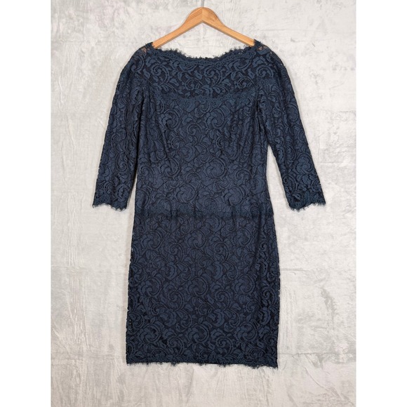 Tadashi Shoji Dresses & Skirts - Tadashi Shoji Lace Sheath Dress 14 Navy Blue Formal Wedding Guest
